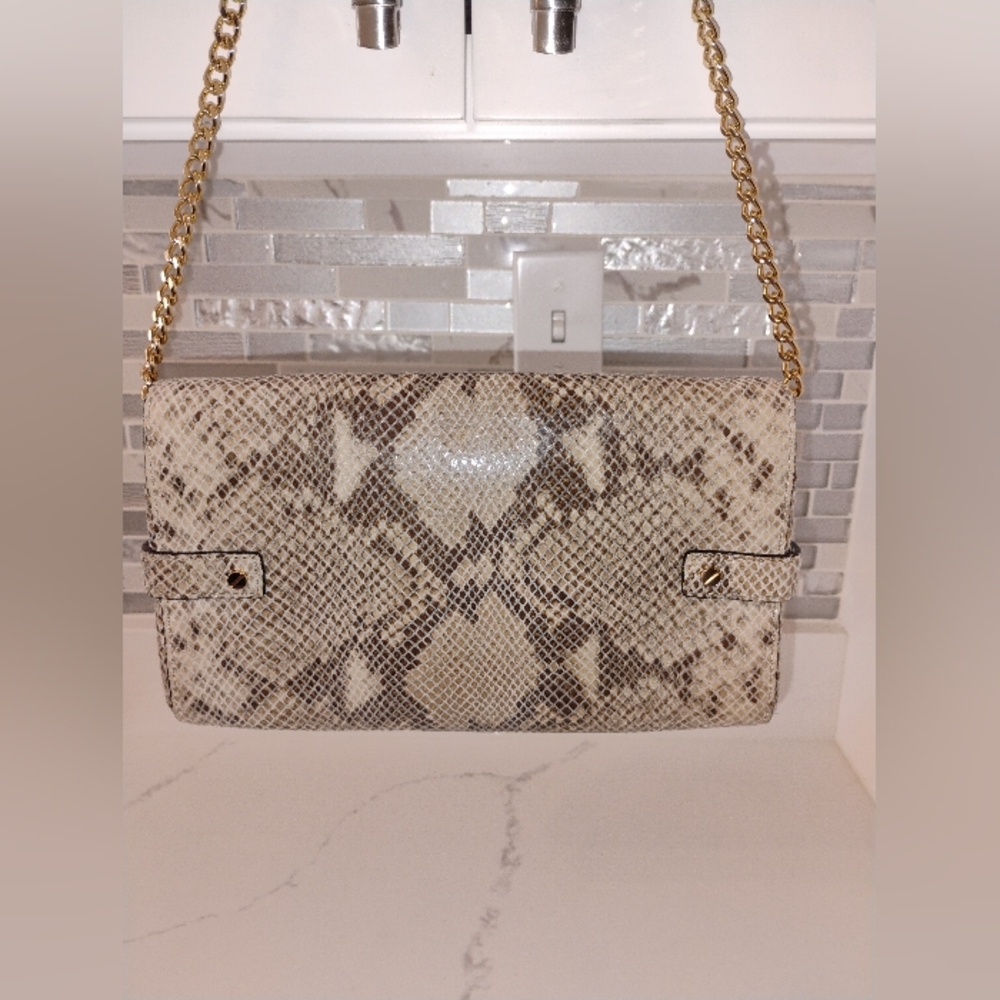 Michael Kors Snakeskin Embossed Shoulder Bag LIKE NEW - Picture 3 of 16